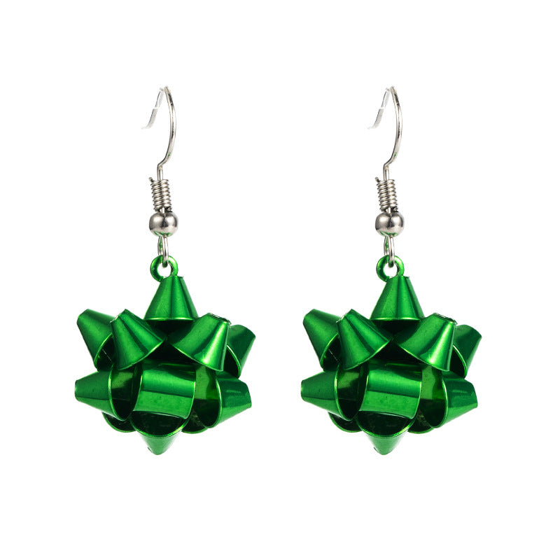 New Christmas Green Star Snowflake Earrings ins Christmas Gift Earrings