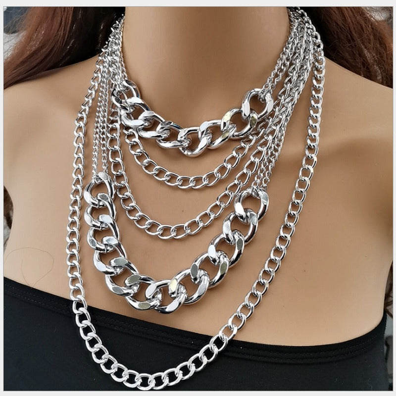 Punk hip-hop necklaces women's fashion thick chain necklaces sweater chains