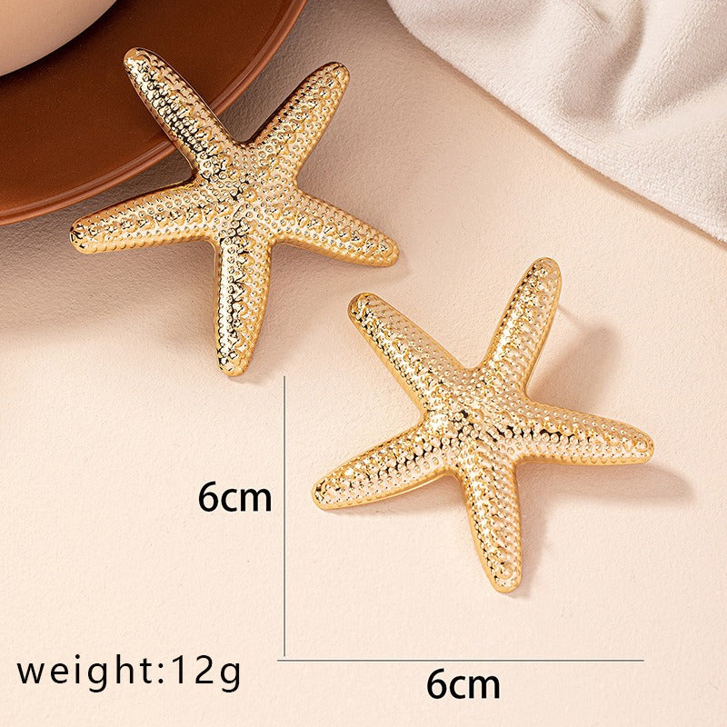 European and American cool fashion trend starfish earrings for women