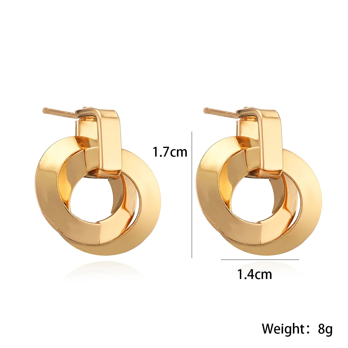 Fashionable and simple plain geometric circle earrings for women INS, niche high-end earrings, new