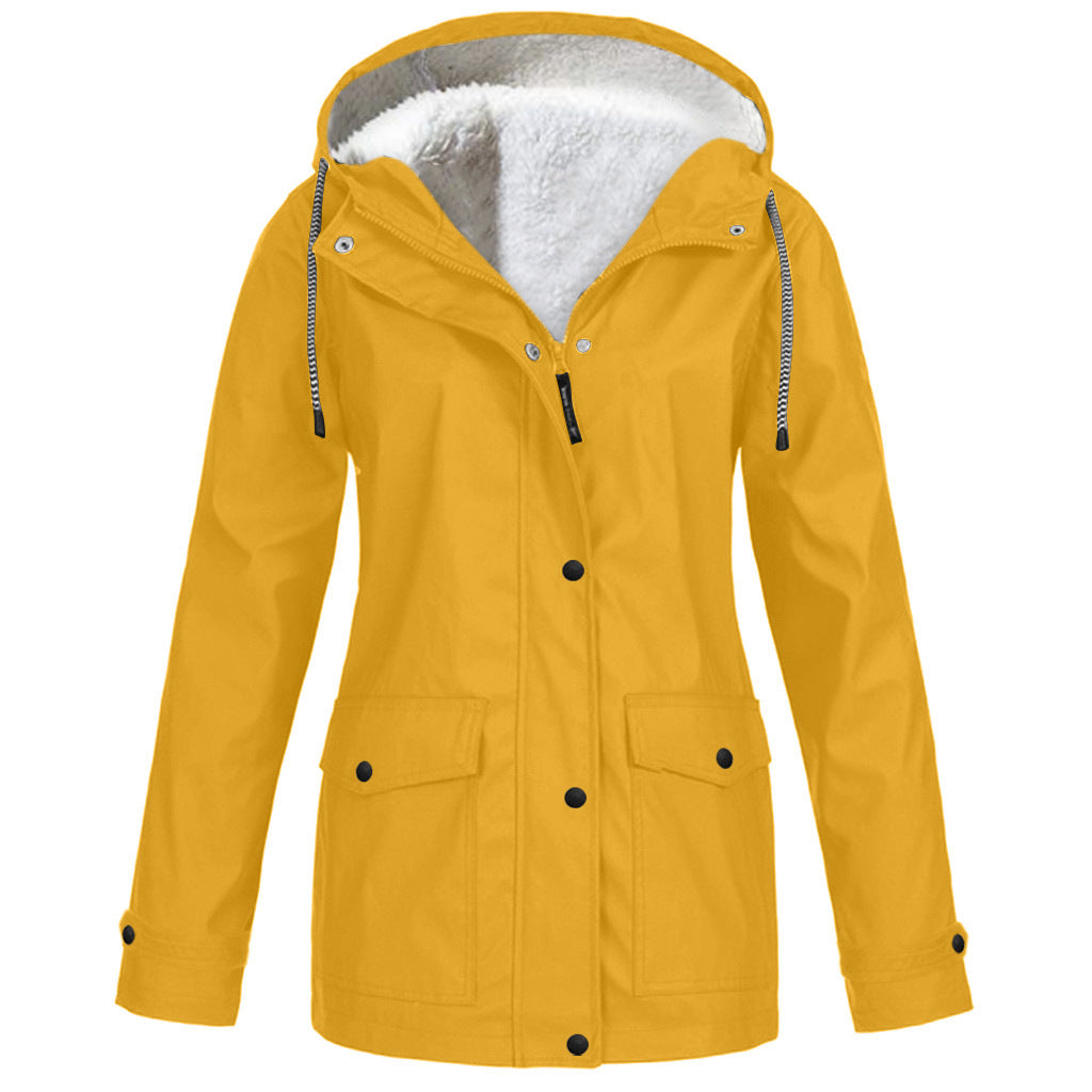 Autumn And Winter Plush Jacket Outdoor Mountaineering Suit Hooded Jacket
