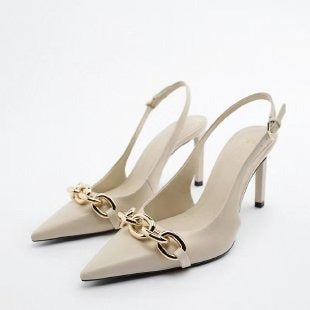 Small fragrant style high-heeled pointed-toe shoes for women French evening silver toe-cap sandals with skirt and single shoes