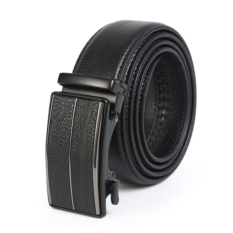 Belt men's genuine leather belt men's cowhide automatic buckle belt head men's wide crocodile leather pattern