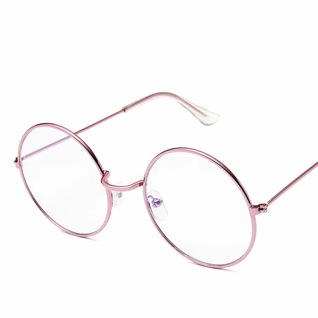 Women's Alloy Mirror Sunglasses Retro Designer Sunglasses Pink Round Sunglasses for Women