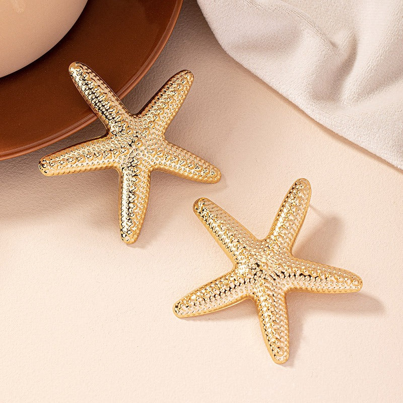 European and American cool fashion trend starfish earrings for women