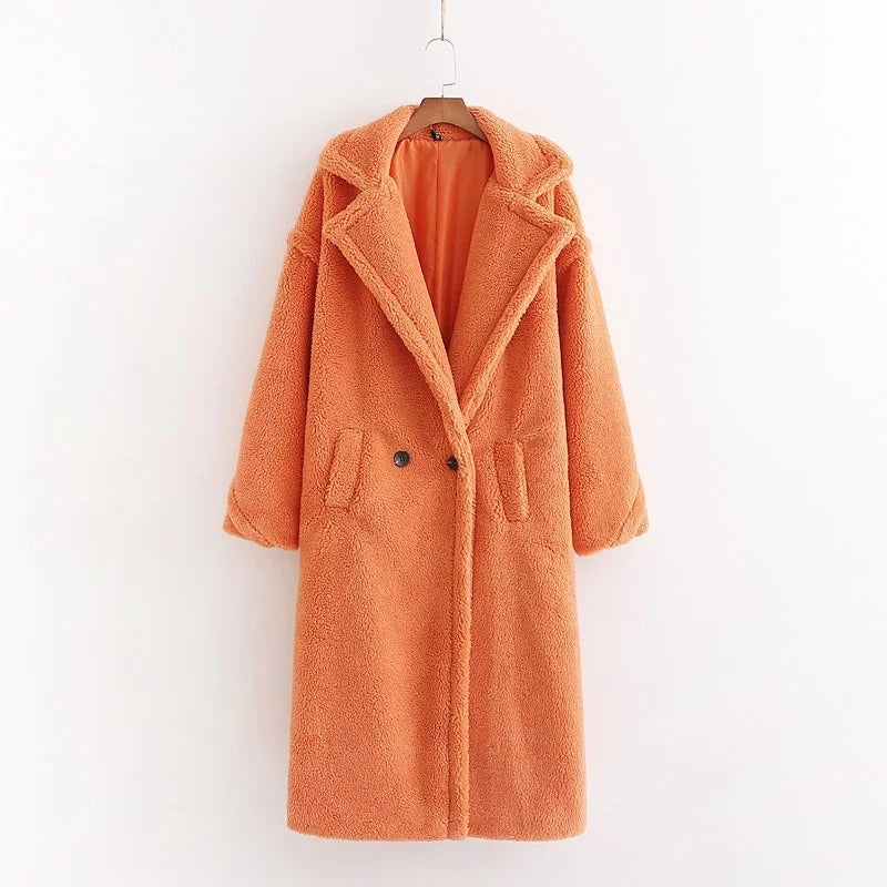 Women's cotton jacket, cotton jacket, women's European and American ins, winter thick and loose lapel lamb wool jacket