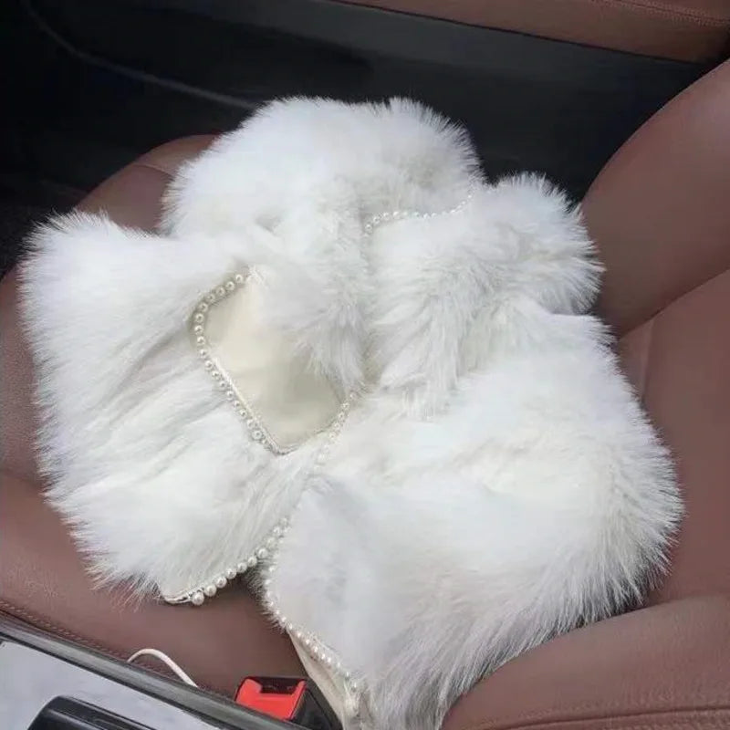 Autumn Winter Thicken Faux Fur Coat High Quality Pearl Fur Coat Slim Elegant Faux Fur Cardigan Women Warm Luxury Outerwear Coat