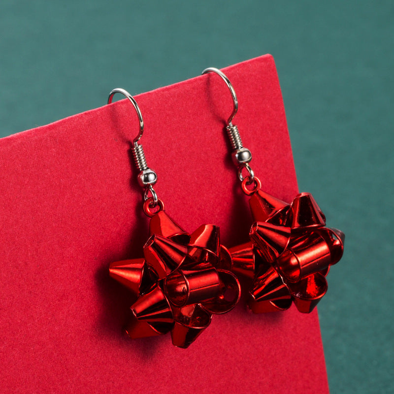 New Christmas Green Star Snowflake Earrings ins Christmas Gift Earrings