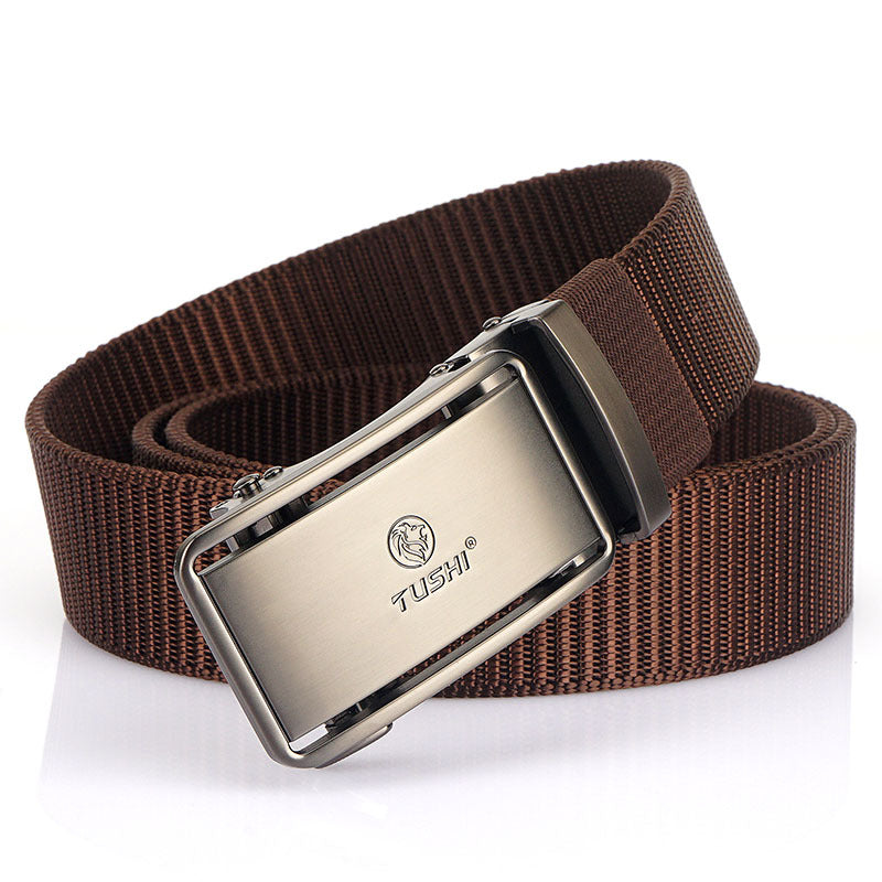 New Men's Automatic Buckle Nylon Canvas Belt Casual Canvas Outdoor Braided Belt