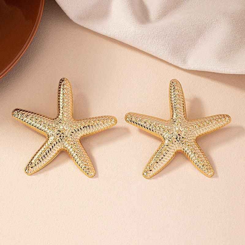 European and American cool fashion trend starfish earrings for women